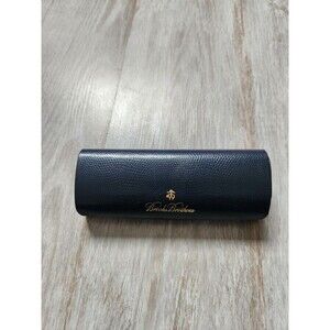 Brooks Brothers Eyeglasses Reading Glasses Hard Case Dark Blue Snakeskin Texture